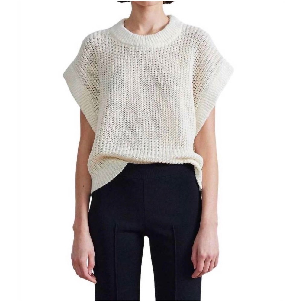 NWT Apiece Apart Olivia Linen Vest XL cream classic minimalist transitional